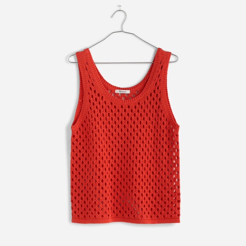 Madewell Red Crochet Sleeveless Top